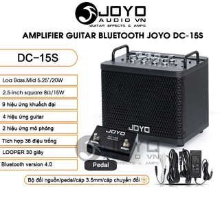 Joyo dc-15s - loa amplifier guitar bluetooth 4.0 kèm footswitch , pin sạc tích hợp