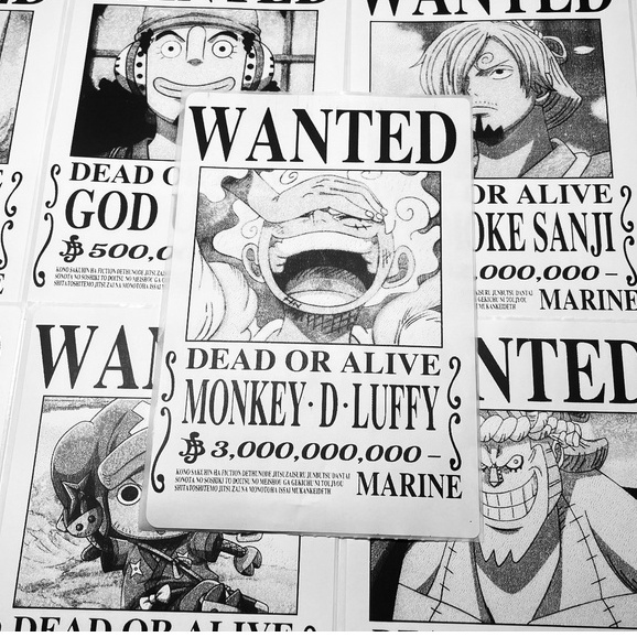 Tranh Dán Tường Anime Manga Truy nã One Piece