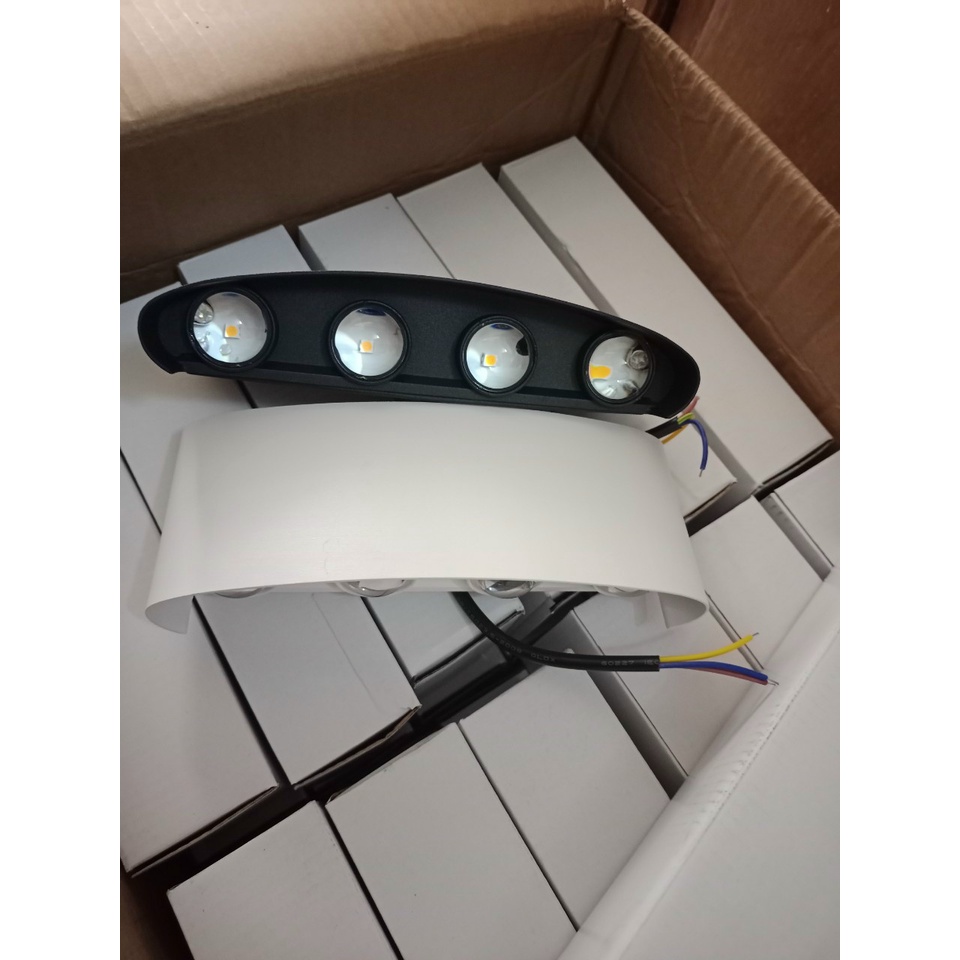 Đèn hắt gắn tường 2 đầu, đèn hắt ngoài trời - 6 tia -8 tia- vỏ nhôm nguồn chống nước