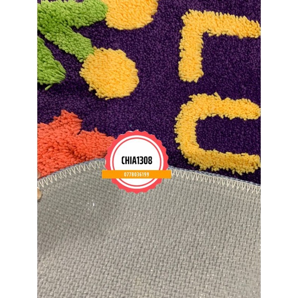 THẢM CHÙI CHÂN LEN HÌNH BẦU DỤC OVAL CAO CẤP KÍCH THƯỚC 50X80CM