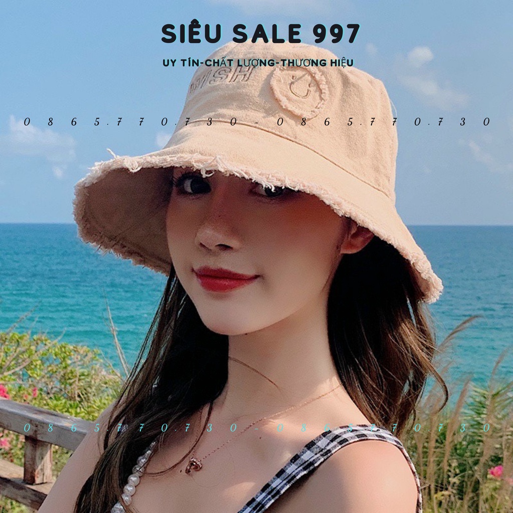 NÓN VÀNH QC MẶT CƯỜI RÁCH TUA NHẸ FROM ĐẸP NHIỀU MÀU DỄ PHỐI ĐỒ