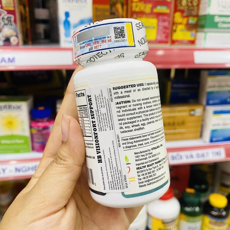 Viên Uống Bổ Mắt Hb Healthy Beauty Visionfort Của Mỹ