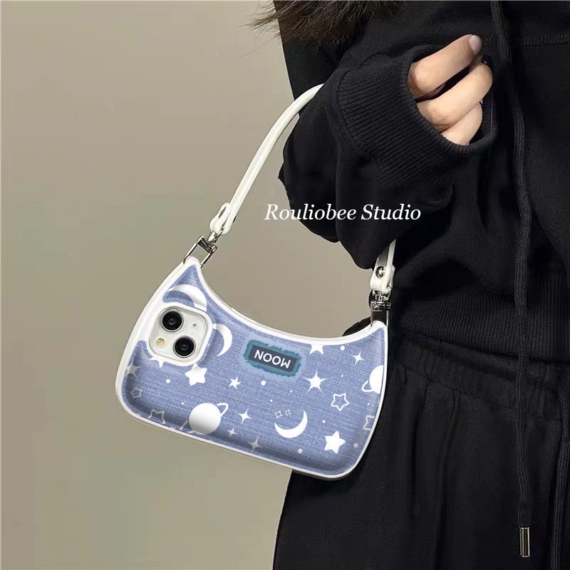 Ốp Điện Thoại Dạng Túi Xách Hình Mặt Trăng Cho iPhone 14 Pro Max 14 Plus 13 Pro Max 12 Pro Max 11 Pro Max XR Xs Max 7 8 Plus SE 2020