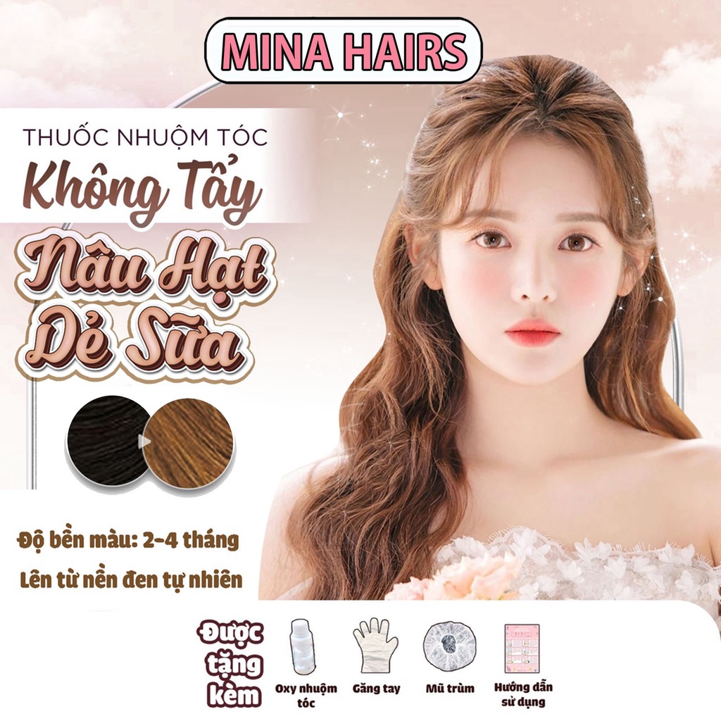 Thuốc Nhuộm Tóc Màu NÂU HẠT DẺ Không Tẩy | Mina Hairs