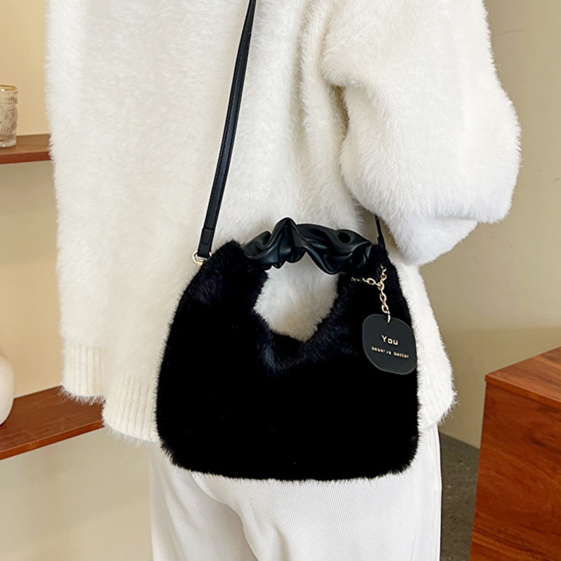 Túi Đeo Chéo Phủ Lông Phong Cách Hàn Quốc Đơn Giản Thoải Mái Thời Trang Cho Nữ