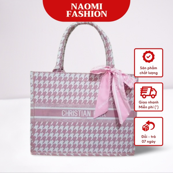 Túi Tote Công Sở Du Lịch Họa Tiết Thổ Cẩm Én, Giỏ Xách -Dior- Tặng Kèm Khăn Size 35 Đựng Vừa Laptop 15.6 Inch T043