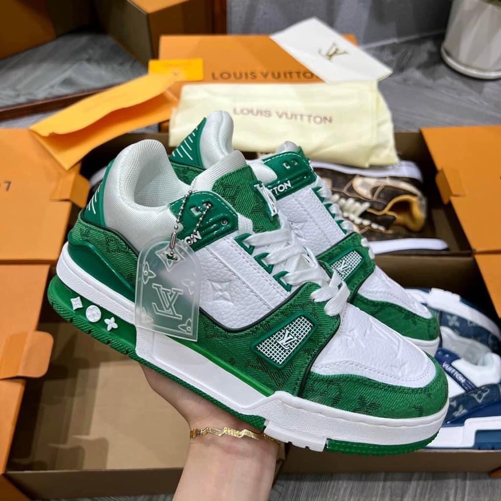 Giày sneaker LV Xanh than, Xanh Lá, Nâu, Giầy thể thao LV các màu mới nhất hot trend 2022 full Hộp box