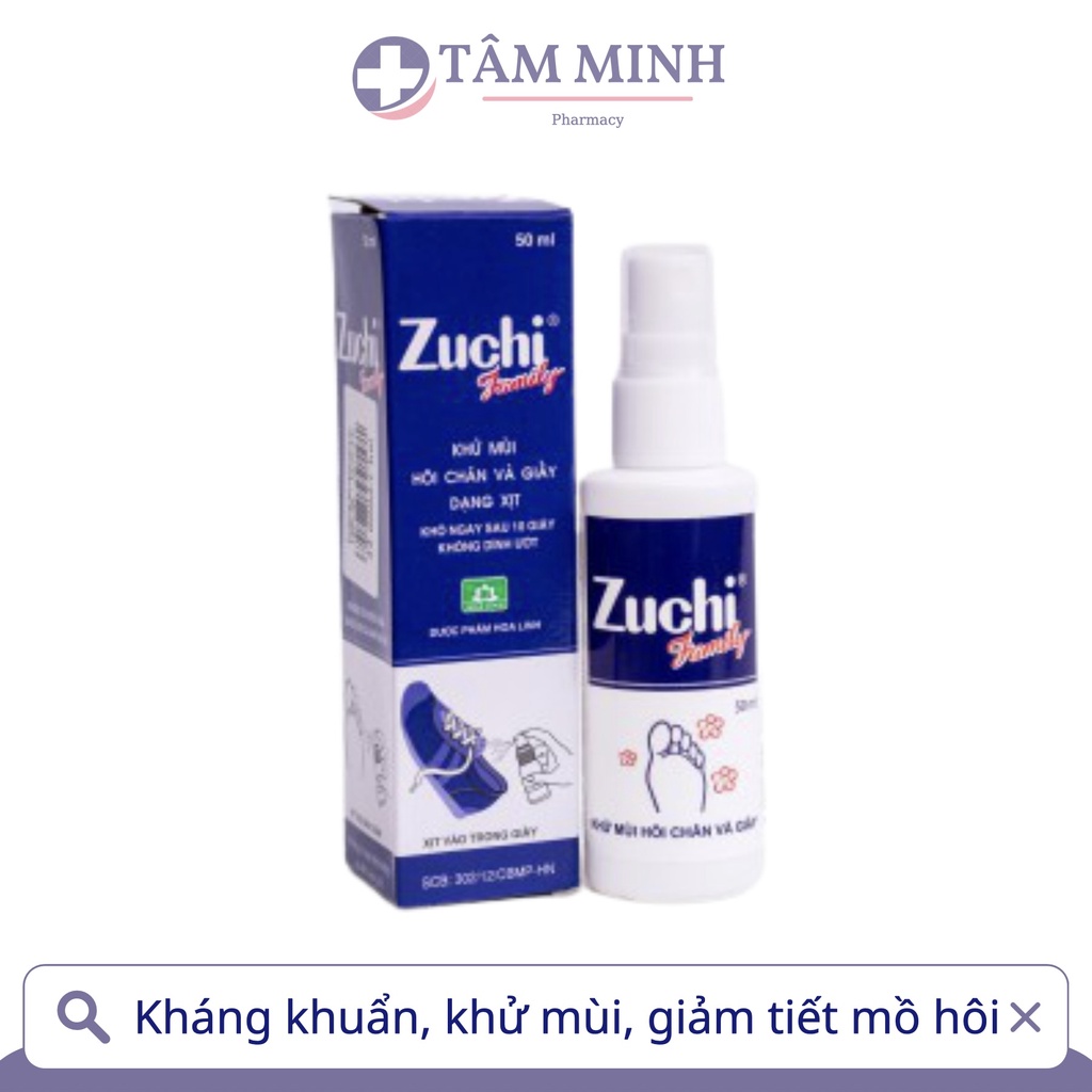 ZUCHI XỊT GIÀY CHỐNG HÔI CHÂN, KHÁNG KHUẨN, GIẢM TIẾT MỒ HÔI