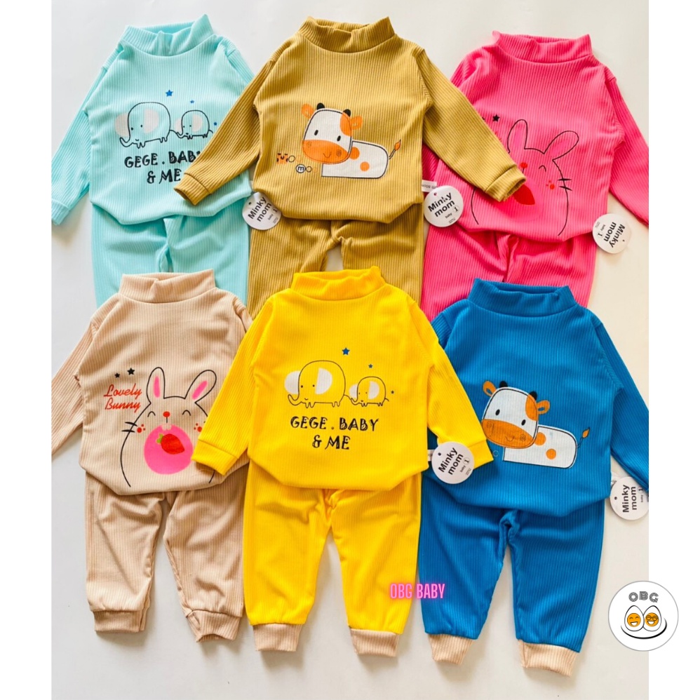 Đồ dài cho bé trai bé gái OBG baby chất thun tăm cổ cao ấm áp size 7-17kg