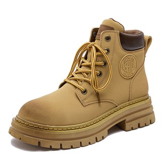 Bốt nữ ngôi sao boot dây buộc đế răng cưa viền chỉ logo in nổi 2 màu