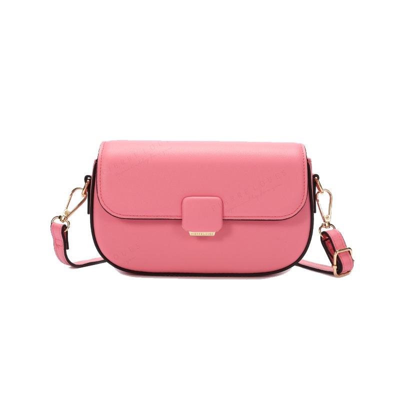 Túi Đeo Chéo Hình Vuông Nhỏ Màu Trơn Có Khóa Nam Châm Thời Trang Phong Cách Hàn Quốc