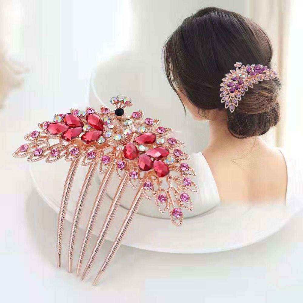 Trâm Cài Tóc Hình Con Công Phong Cách Vintage Dành Cho Nữ|Lược Chải Tóc Phong Cách Hàn Quốc Cho Nữ