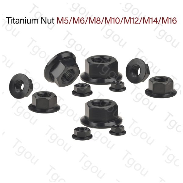 Đai Ốc Bằng Titan Màu Đen Cho Xe Máy M5 M6 M8 M10 M12 M14 M16 M16