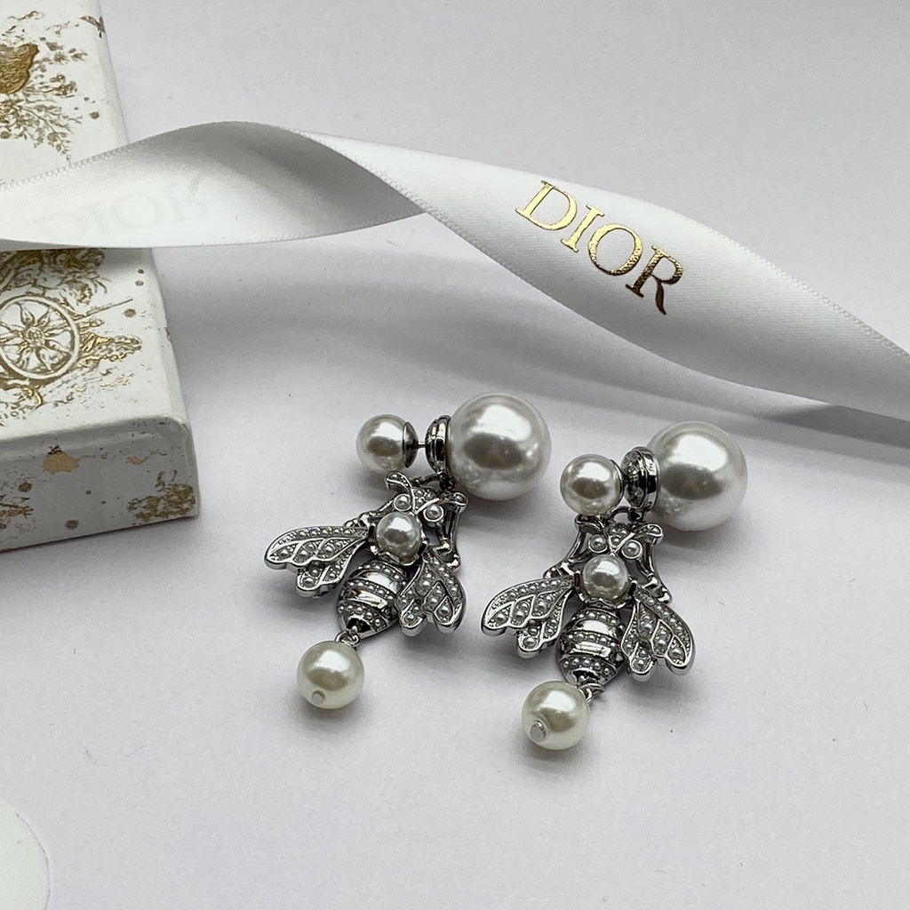 Dors Hoa tai ong Bạc Bông tai ngọc trai nữ