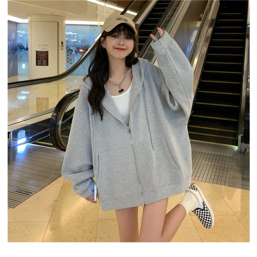 Áo Hoodie & Cadigan Nam Nữ Nỉ Bông Form Rộng KHN3 - Áo Tay Bồng Unisex Ullzang có mũ Thời Trang Thu Đông 2022