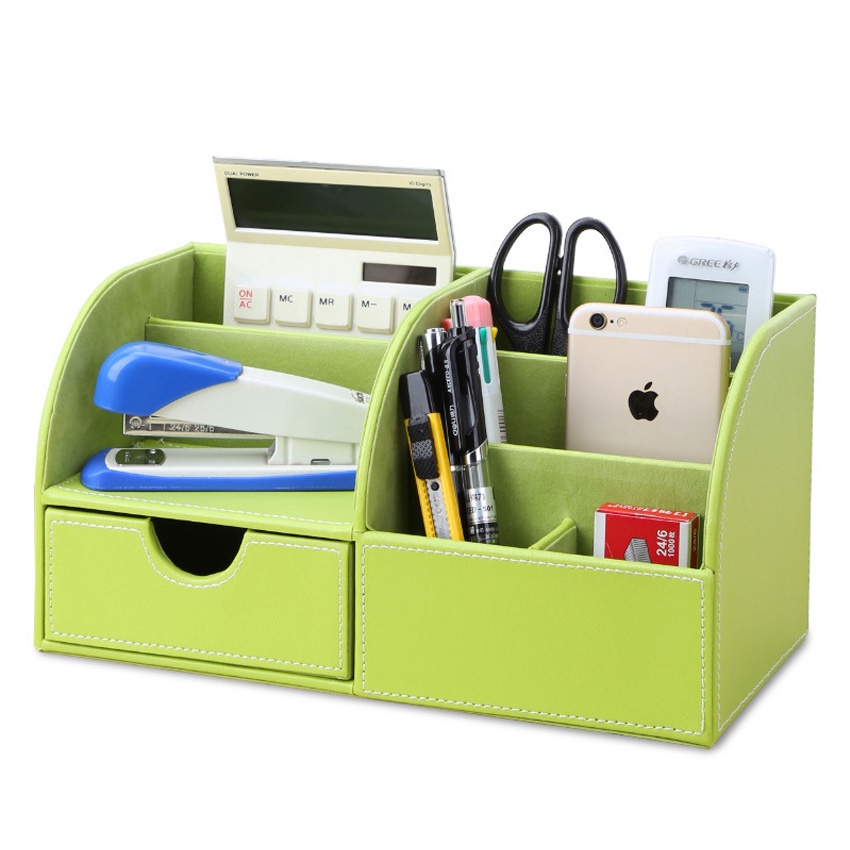 Hộp bút để bàn cao cấp NS10 NASI Store bọc da cực đẹp sang trọng kệ đựng văn phòng phẩm remote điện thoại