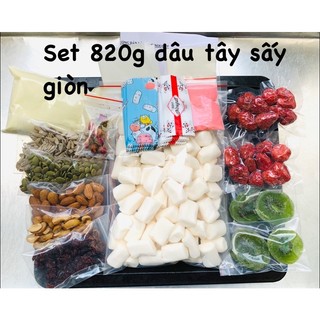 Set nguyên liệu tự làm kẹo nougat dâu tây sấy giòn