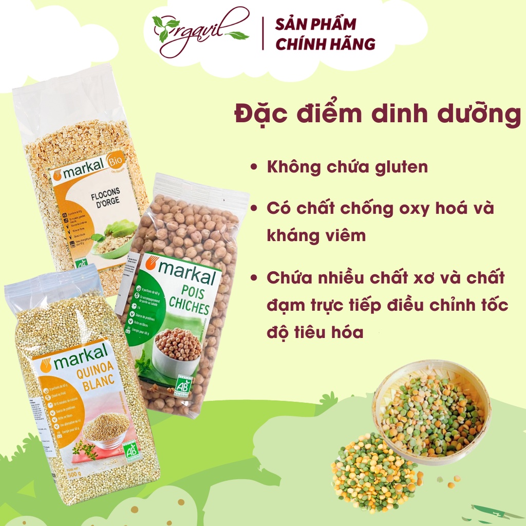 Hạt Ăn Dặm Hữu Cơ Cho Bé Markal Túi 500gr - Đậu Hạt Ăn Dặm Bổ Dưỡng Cho Bé Các Loại, Hạt Dinh Dưỡng Ăn Dặm- Orgavil