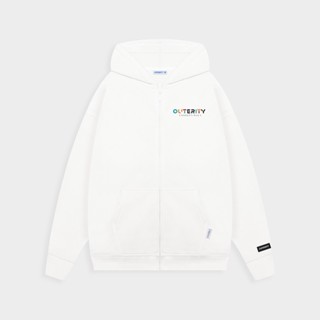 Áo Hoodie Zip Outerity Rainbow Nỉ Bông Nam Nữ, Áo Khoác Nỉ Unisex Form Rông Chữ Sặc Sỡ