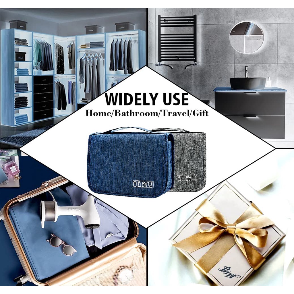 Túi Đựng Đồ Trang Điểm Sức Chứa Lớn Chống Thấm Nước Đa Năng Có Móc Treo Tiện Dụng