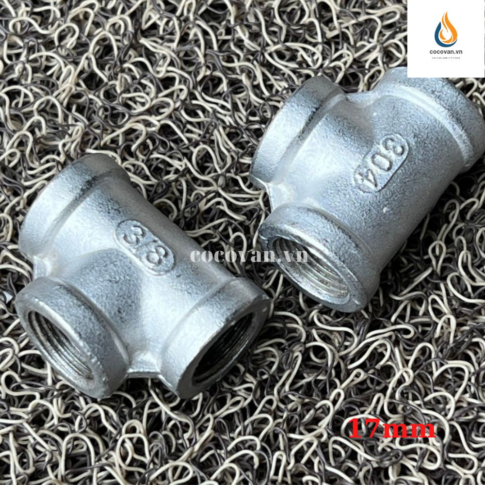 Tê ren inox 304 13mm đến 42mm