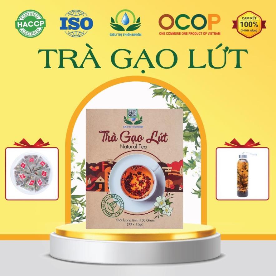 Trà Gạo Lứt- Hoa Nhài -Cỏ Ngọt-Kỳ Tử- Táo Đỏ- Đậu Đen- Đậu Đỏ-Lá Nếp Hộp 30 Túi Lọc Tiệm Sơn Trà