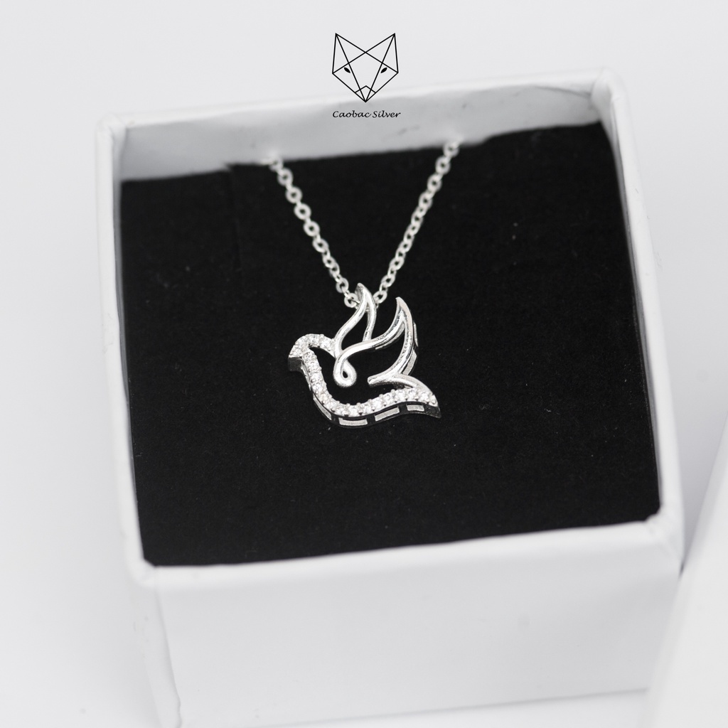 Dây Chuyền Bạc Ta Cao Cấp CaoBac Silver Bồ Câu Thiết Kế Độc Lạ, Tinh Tế , Thanh Lịch Dành Tặng Riêng Cho Các Bạn Nữ