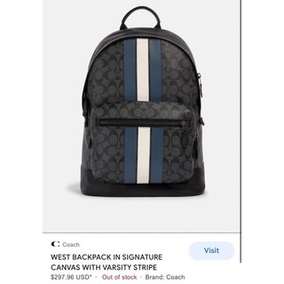 Balo nam C Backpack canvas phối da trơn