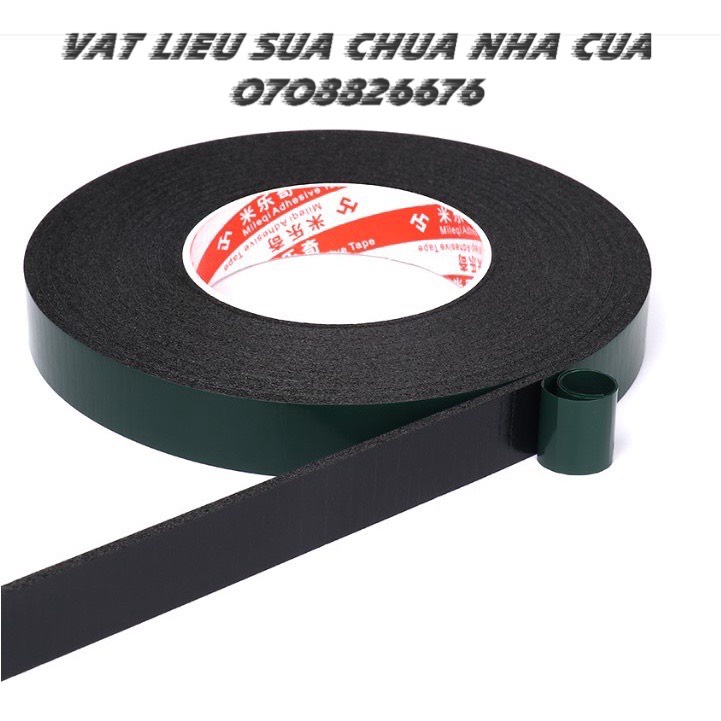 Băng Keo Xốp Đen 2 Mặt Siêu Dính - Siêu Bền - Cuộn 9m