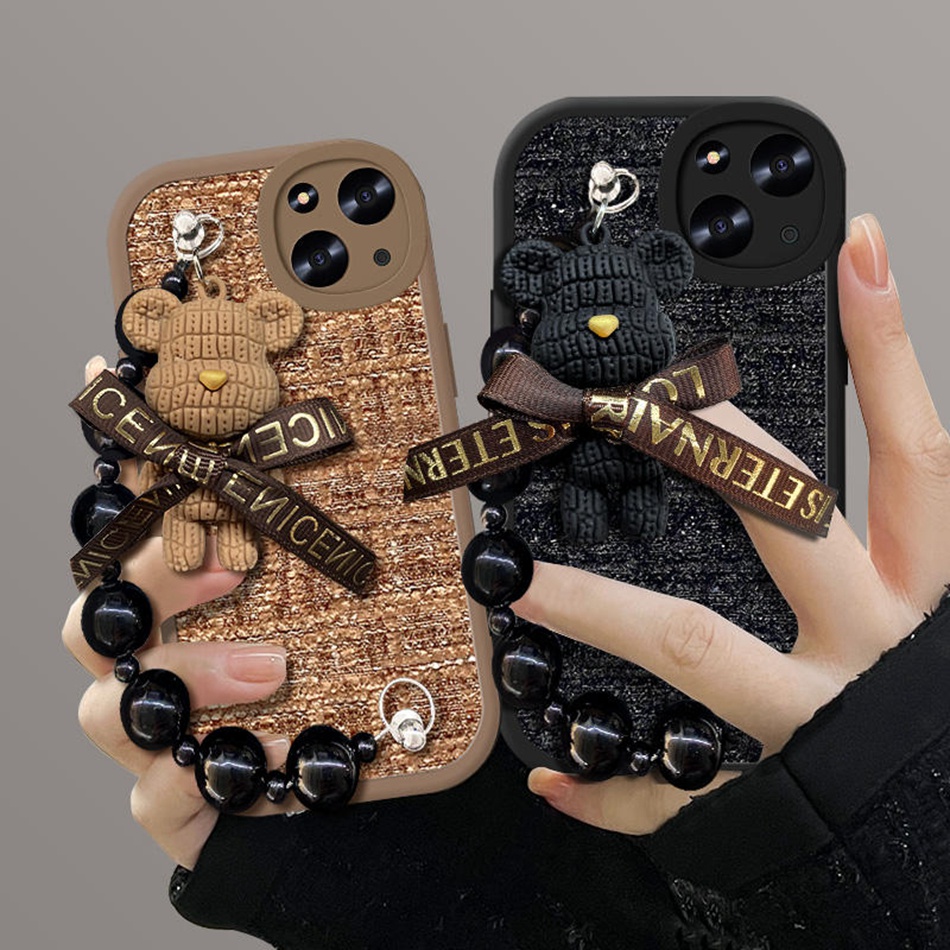 Ốp Điện Thoại Vải Hình Gấu Dễ Thương Cho iPhone 14 13 12 11 Pro MAX 14Pro 12Pro 13Pro X XR XS MAX SE 2020 2022 6 6S 7 8 Plus