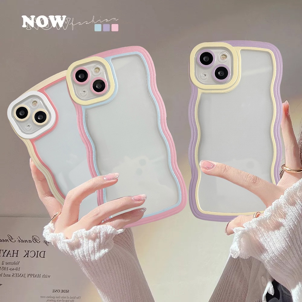Ốp Điện Thoại Mềm Trong Suốt Viền Lượn Sóng Cho Oppo A76 A15 A54 A96 A36 A55 A92 A52 A72 A31 A7 A5s A12 A33 A53 2020 A11K F9