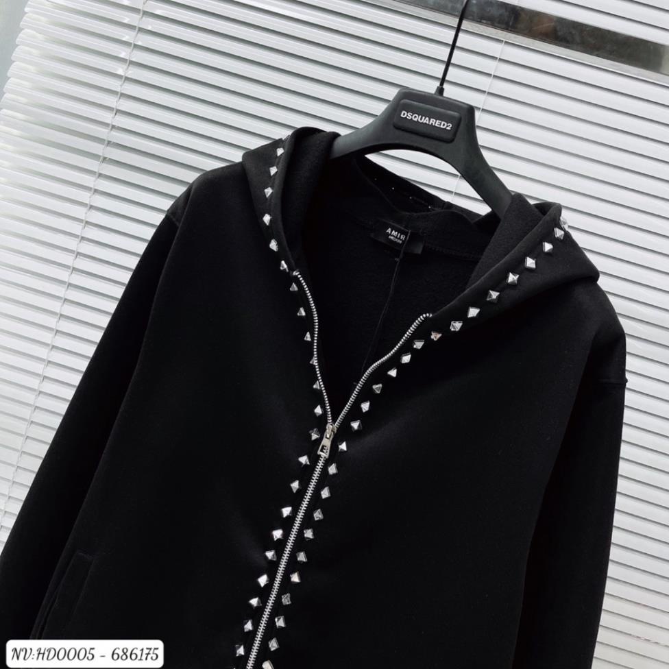 Áo Zip Đính Đá, Áo Khoác Ngoài Hoodie Có Mũ Đính Đinh Cao Cấp Thời Trang Nam[Shopthoitrangtre]