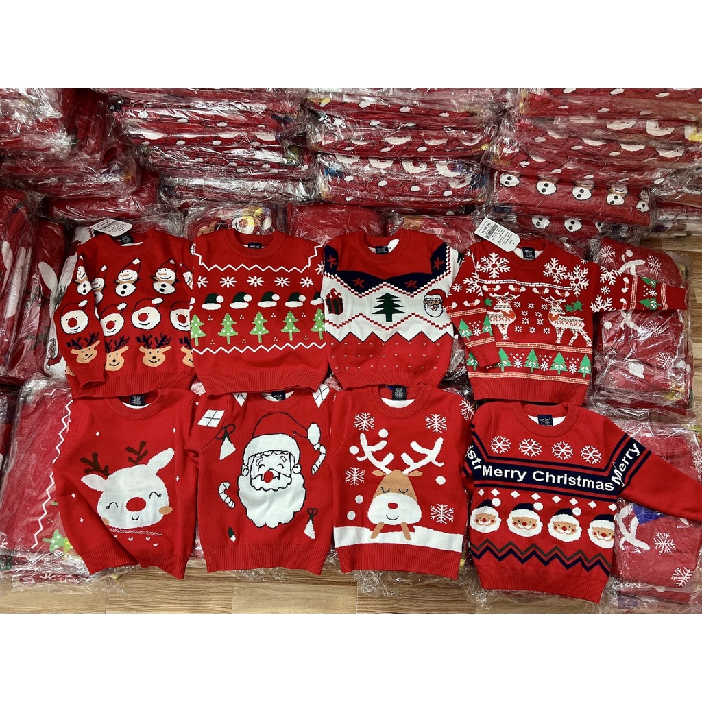 Áo len noel cho bé, áo len noel bé trai bé gái
