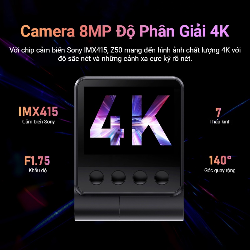 Camera Hành Trình DDPai Z50 Độ Phân Giải 4K Ghi Hình Kênh Đôi Tích Hợp GPS FOV 140° Giám Sát Đỗ Xe 24h | BigBuy360 - bigbuy360.vn