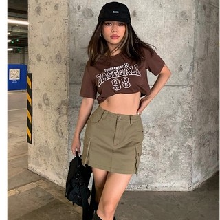 ÁO THUN CROPTOP (BABY TEE) SỐ 98 MÀU ĐEN,NÂU CÓ FREESIZE <72KG