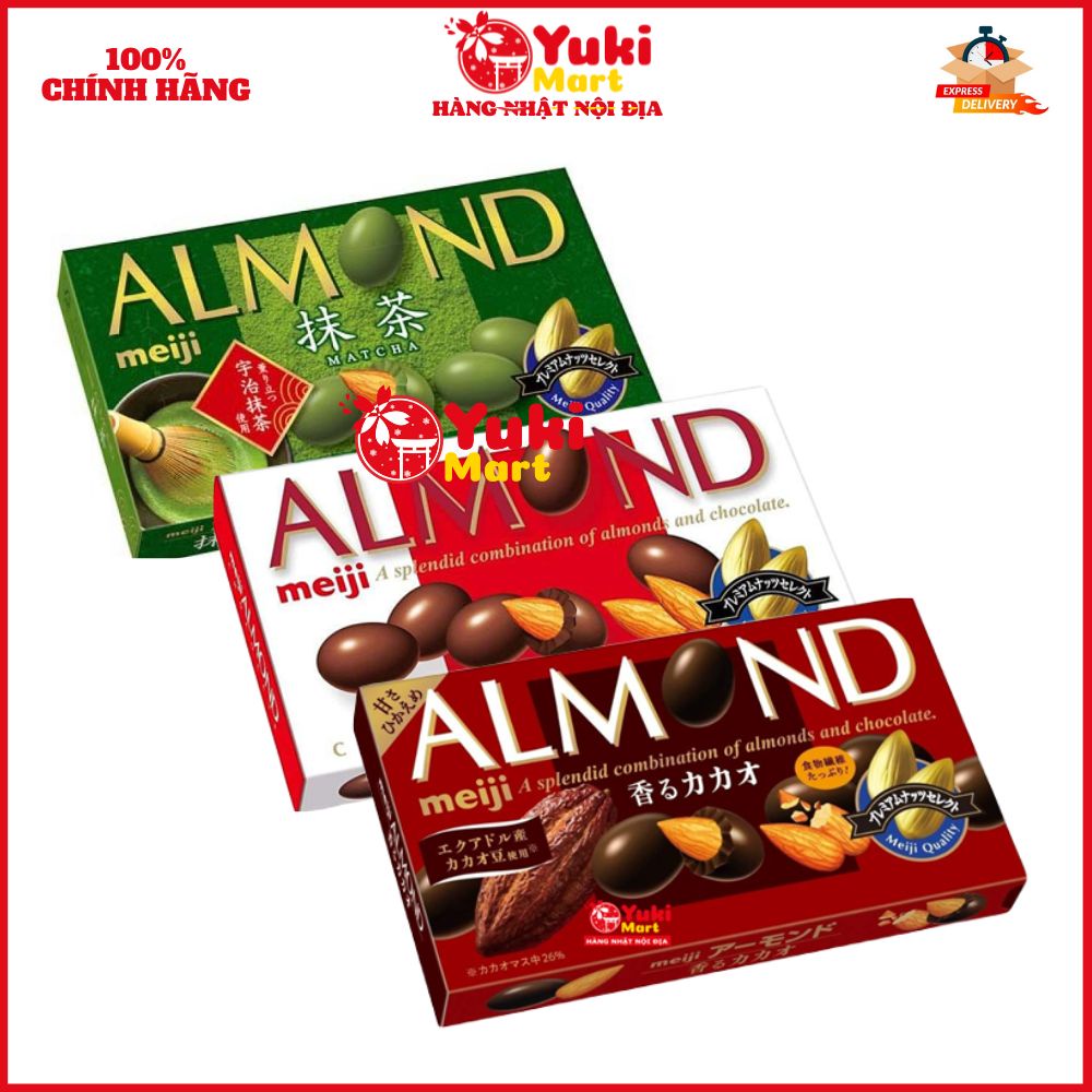 Socola bọc hạnh nhân Meiji Almond Nhật Bản 88gr