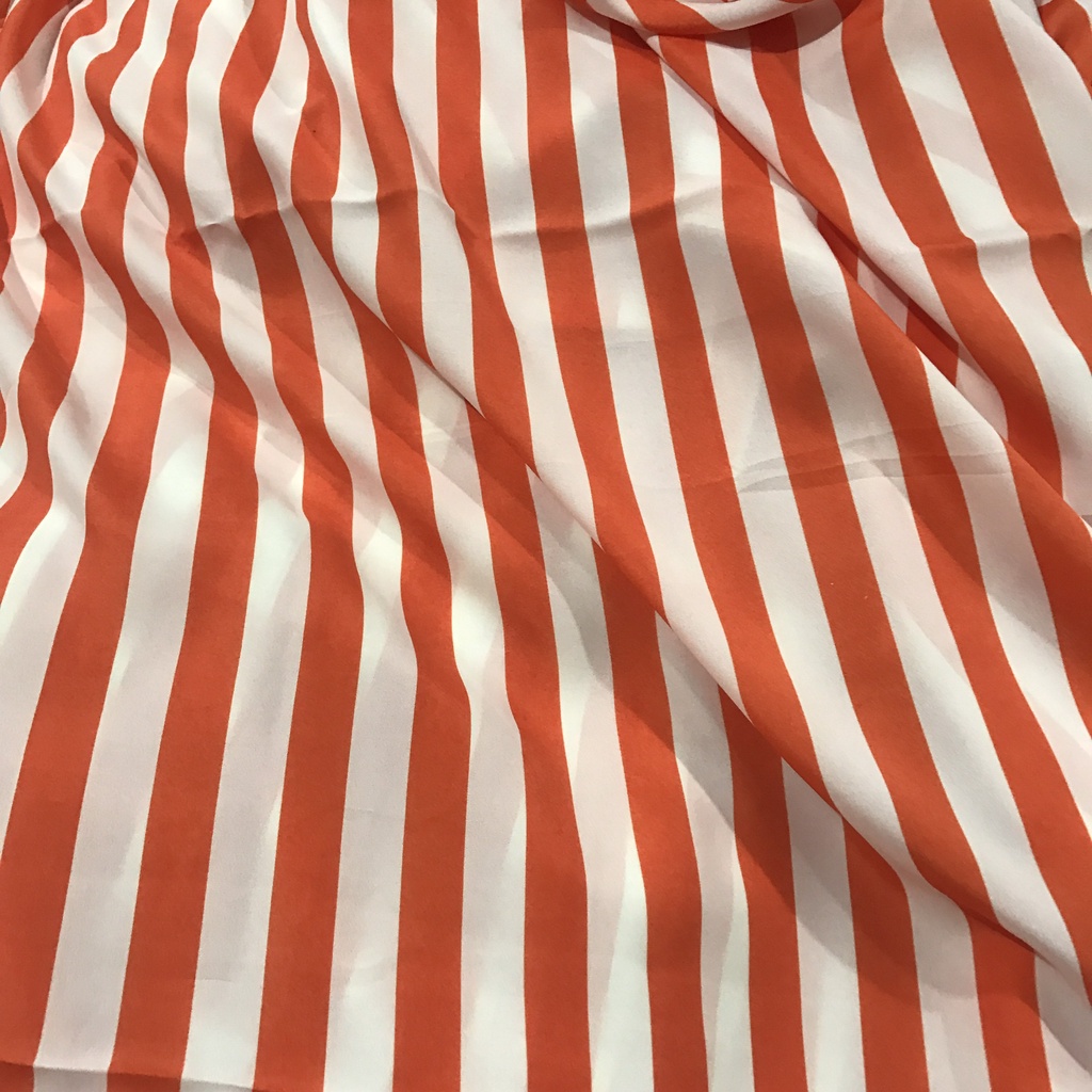 Vải lụa mỏng mềm không co giãn họa tiết kẻ sọc