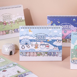 Lịch để bàn 2023 khổ lớn hình động vật đáng yêu nhiều màu sắc