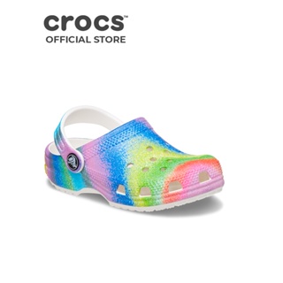 Giày Clog Trẻ em Crocs Toddler Spray Dye Classic - White Multi