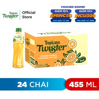 HCM - FREESHIP] Thùng 24 Chai Nước Trái Cây Twister Cam (455ml hoặc 450ml/chai