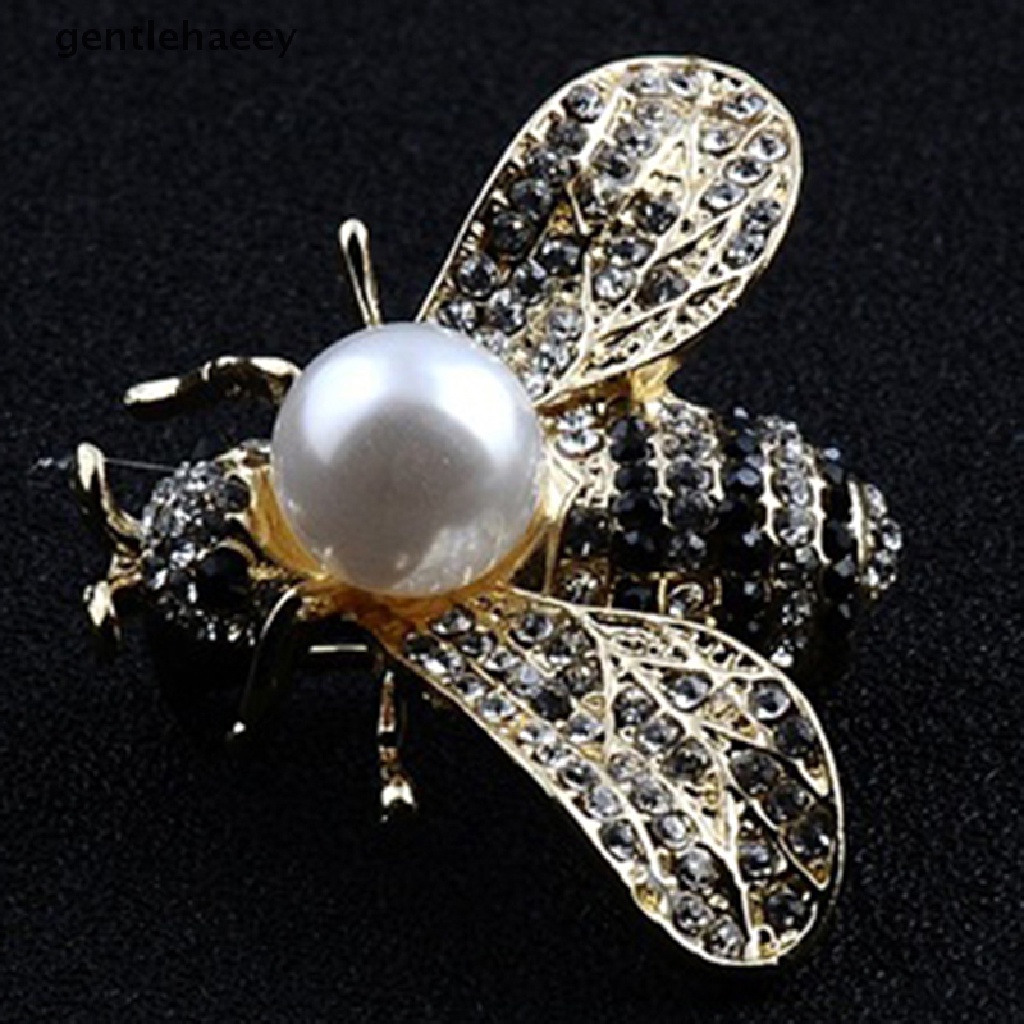 Ghim Cài Áo Hình Chú Ong Đính Đá Pha Lê / Ngọc Trai Vui Nhộn Thời Trang