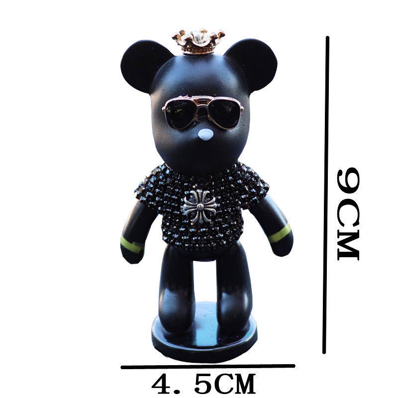 Aijia Creative Trending Violent Bear Diamond-Embedded Personality Cute Car Accessories Car Decoration Car Interior Decoration qa1B