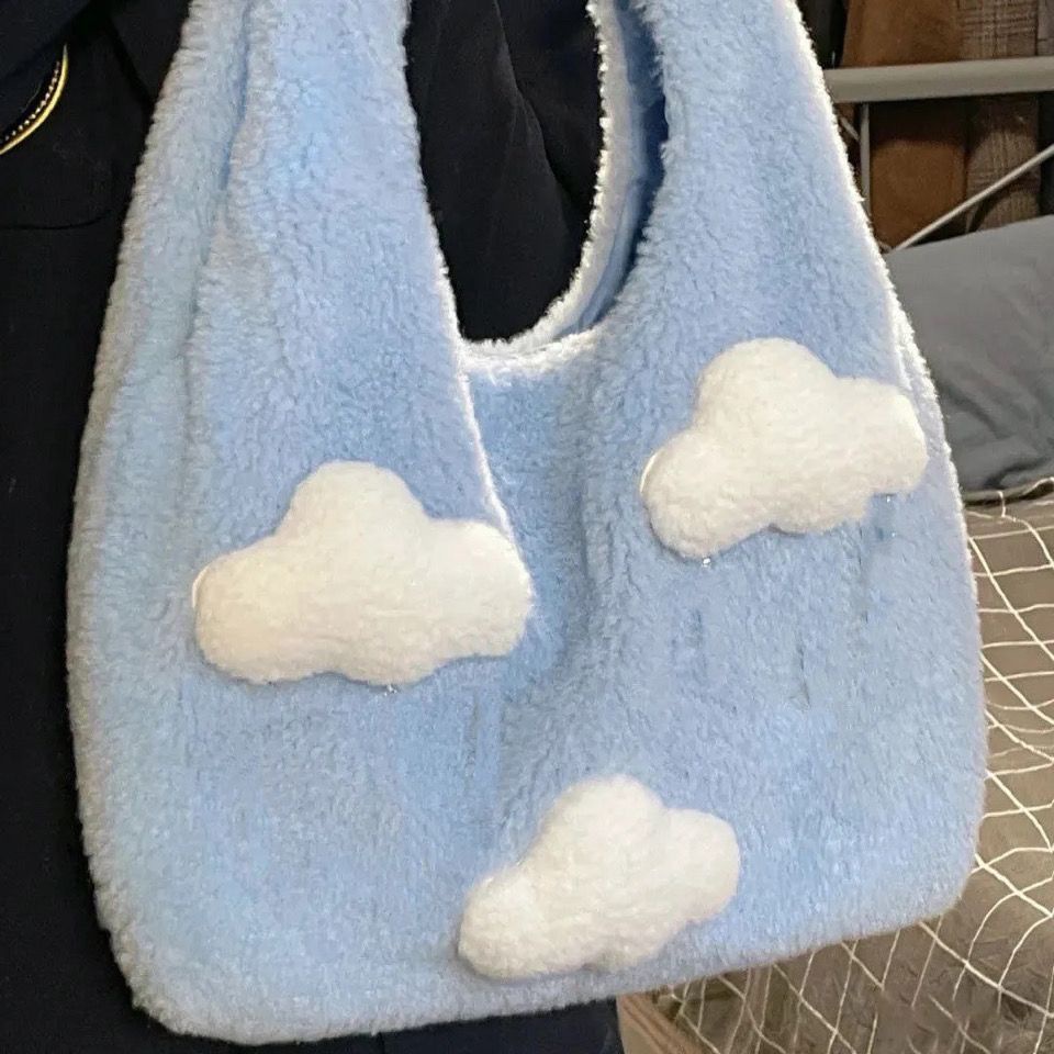 Túi Xách Đeo Vai Phủ Lông Cừu Cỡ Lớn Thời Trang Mùa Đông Dễ Thương Dành Cho Nữ