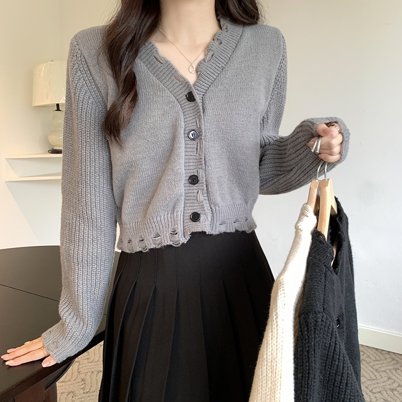 Áo Khoác cardigan Dệt Kim Cổ Chữ V Thiết Kế Mới Thời Trang Mùa Thu Đông Dành