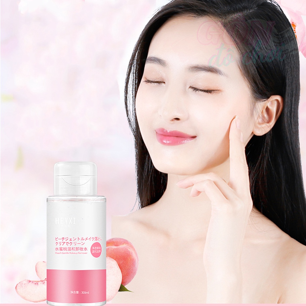 Nước tẩy trang HEYXI chiết xuất từ đào không cồn dưỡng ẩm 300ml mỹ phẩm nội địa trung chính hãng Gôn đồ chơi