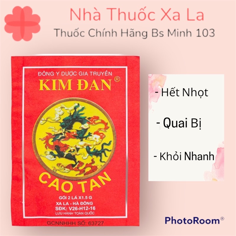 Cao dán Cao Tan Kim Đan Giảm các vết sưng, tấy, viêm ngoài da (2 lá x 1.5g)