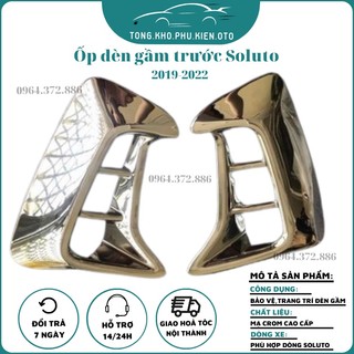 Ốp đèn gầm trước Kia Soluto 2019- 2020- 2021- 2022 mạ Crom loại dày ( không dùng cho bản full)