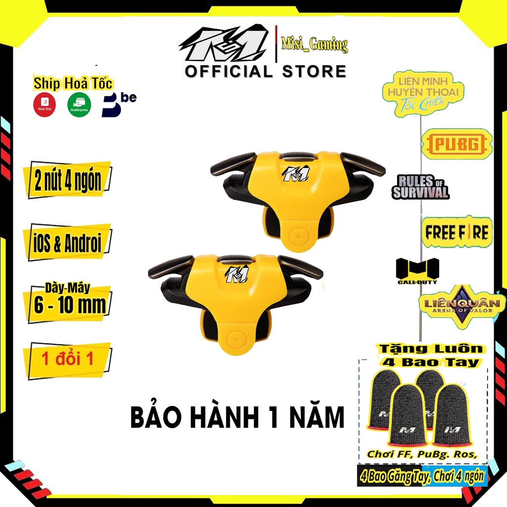 Nút bắn Pubg, FF Call of duty đen vàng F25 bản nâng cấp giới hạn, Nút bấm chơi game siêu nhạy gaming- phụ kiện game.