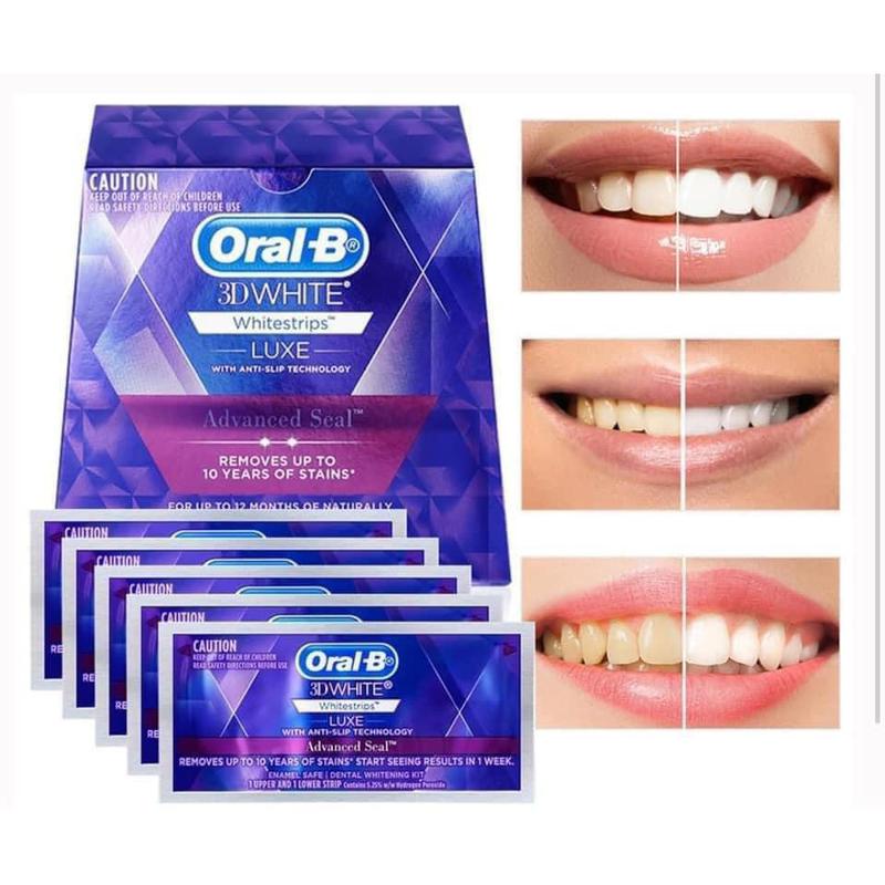 Liệu Trình 7 Miếng dán tẩy trắng răng Oral B 3D White Whitestrips