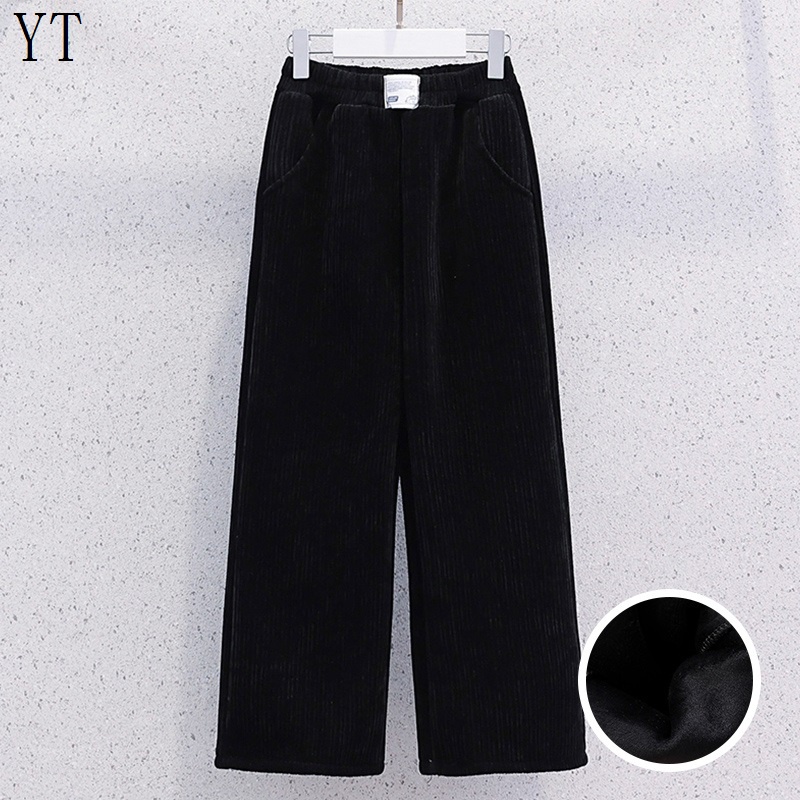 Quần Nhung Dài Ống Rộng Dáng Suông Thời Trang Thu Đông Cho Bé Gái